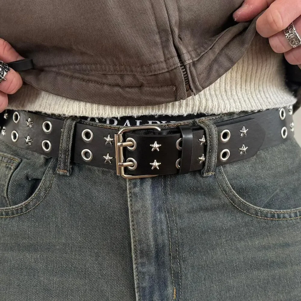 Vintage black studded star western